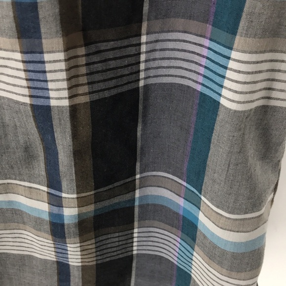 Sheplers Men's Short Sleeve Pearl Snap Button Down Blue & Gray Plaid Size M - Picture 8 of 9